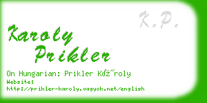 karoly prikler business card